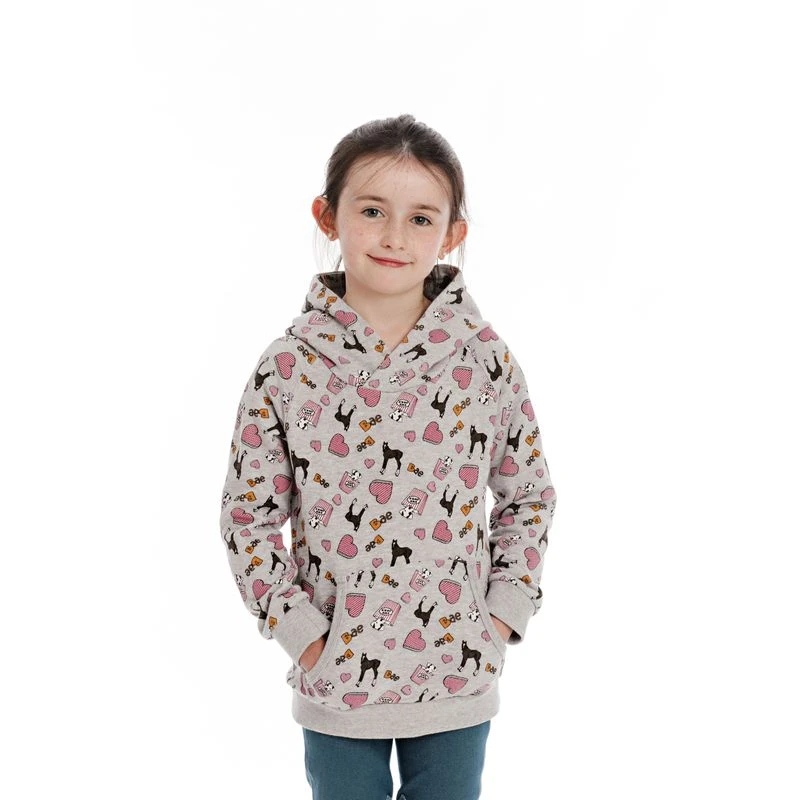 Horseware Kids' Allover Print Hoody - Grey Melange 1 Horseware Kids' Allover Print Hoody - Grey Melange