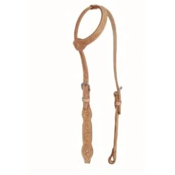 Western Rawhide Jim Taylor Performance Floral Scallop One Ear Headstall - Golden Tan