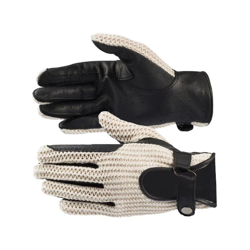 Horze Crochet Gloves - Black/Off White 1 Horze Crochet Gloves - Black/Off White
