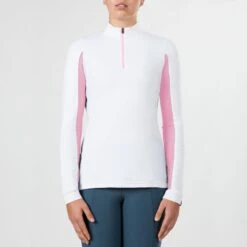 Irideon Women's CoolDown IceFil Long Sleeve Jersey - White/Pink Sunrise