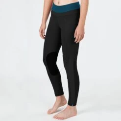 Irideon Women's Synergy Knee Patch Tights - Black/Baltic Blue