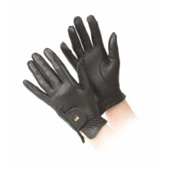 Shires Aubrion Leather Riding Gloves - Black