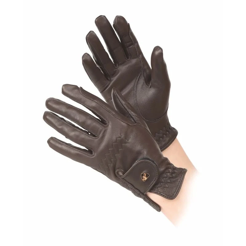 Shires Aubrion Leather Riding Gloves - Brown 1 Shires Aubrion Leather Riding Gloves - Brown
