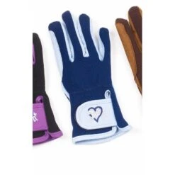Ovation Kids' Hearts & Horses Gloves - Sky Blue/Navy Trim -Ovation Sale Shop 435206 800 800