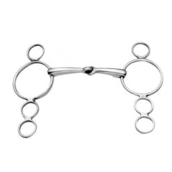 Korsteel Stainless Steel Jointed 3 Ring Dutch Gag Bit