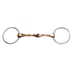 Korsteel Stainless Steel Copper Mouth Slow Twist Loose Ring Snaffle Bit