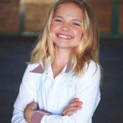 Romfh Kids' Sarah Long Sleeve Shirt Snap - White/Winter Rose Dot