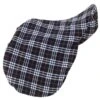 Centaur Close Contact Fleece Saddle Cover - Blue Corn Plaid -Ovation Sale Shop 444049 800 800
