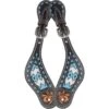Western Rawhide Bead Spur Straps - Turquoise