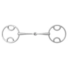 Korsteel Stainless Steel Jointed Beval Loose Ring Snaffle Bit