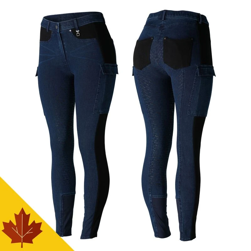 Horze Women's Limited Edition Ivy Full Seat Cargo Breeches - Dark Blue/Black 1 Horze Women's Limited Edition Ivy Full Seat Cargo Breeches - Dark Blue/Black