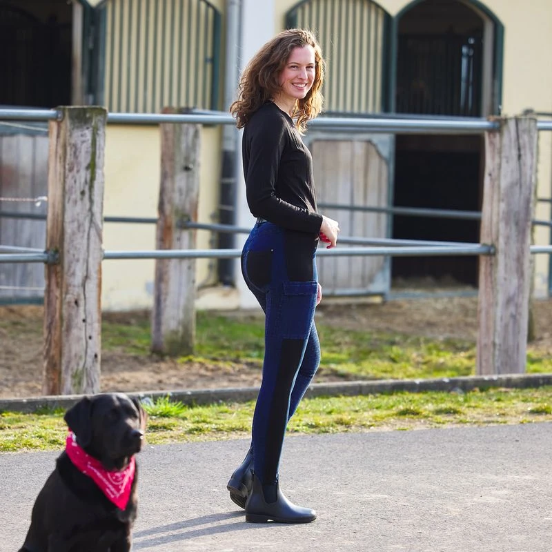 Horze Women's Limited Edition Ivy Full Seat Cargo Breeches - Dark Blue/Black 3 Horze Women's Limited Edition Ivy Full Seat Cargo Breeches - Dark Blue/Black - Image 3