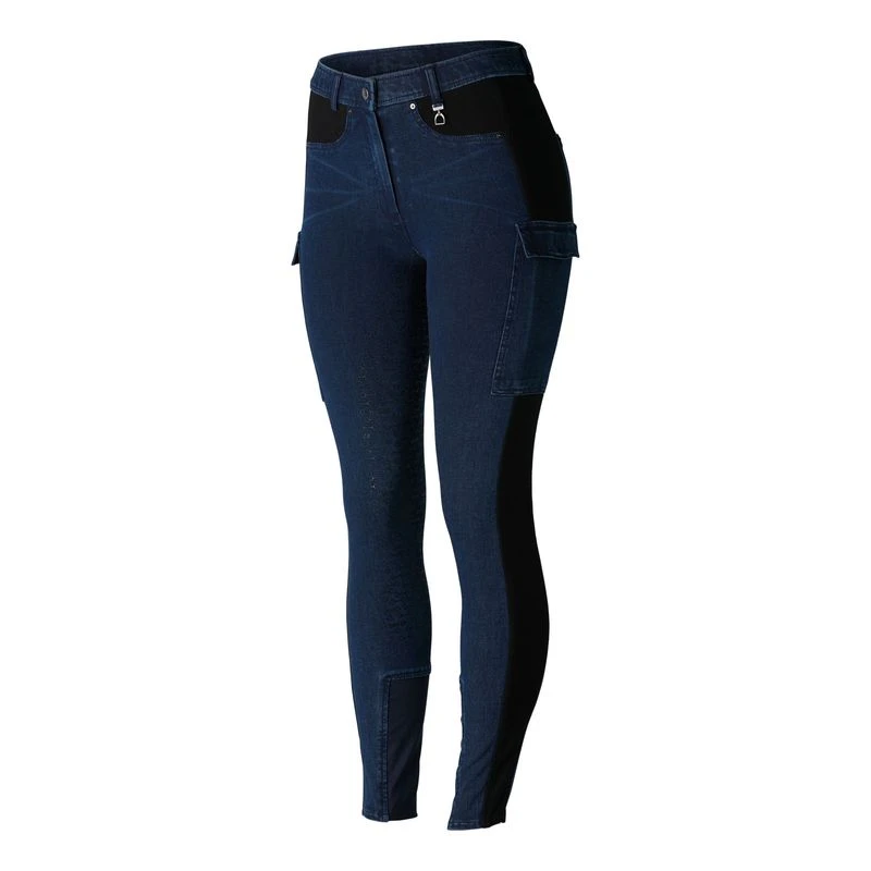 Horze Women's Limited Edition Ivy Full Seat Cargo Breeches - Dark Blue/Black 6 Horze Women's Limited Edition Ivy Full Seat Cargo Breeches - Dark Blue/Black - Image 6