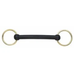 Shires Rubber Covered Overcheck Bradoon - Black