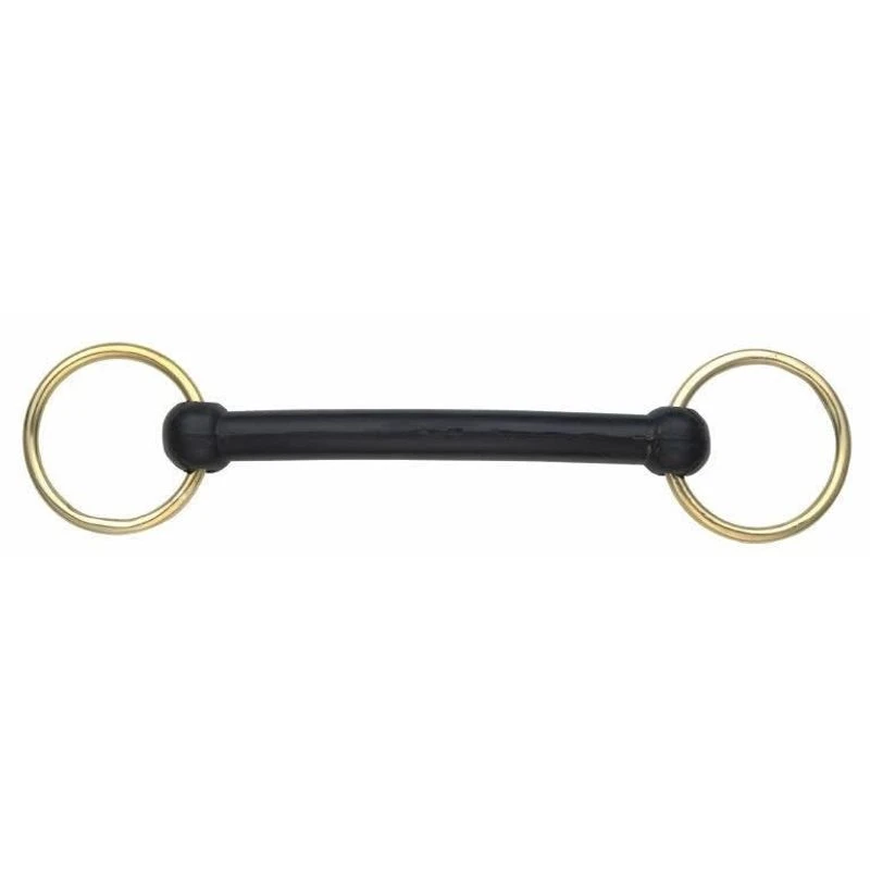 Shires Rubber Covered Overcheck Bradoon - Black 1 Shires Rubber Covered Overcheck Bradoon - Black