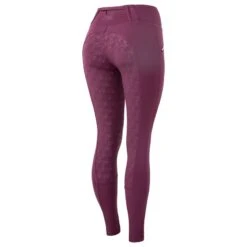 Horze Women's Enora Winter Full Seat Tights W/Shiny Zippers - Dark Red -Ovation Sale Shop 476352 800 800