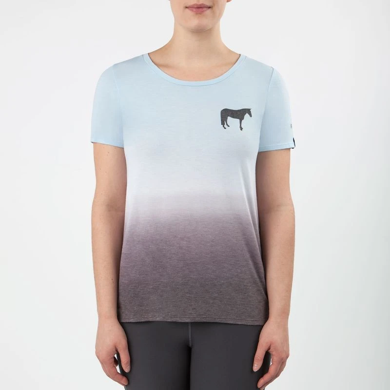 Irideon Women's Dip Dye Equestrian Swing Tee - Energy Blue 2 Irideon Women's Dip Dye Equestrian Swing Tee - Energy Blue - Image 2