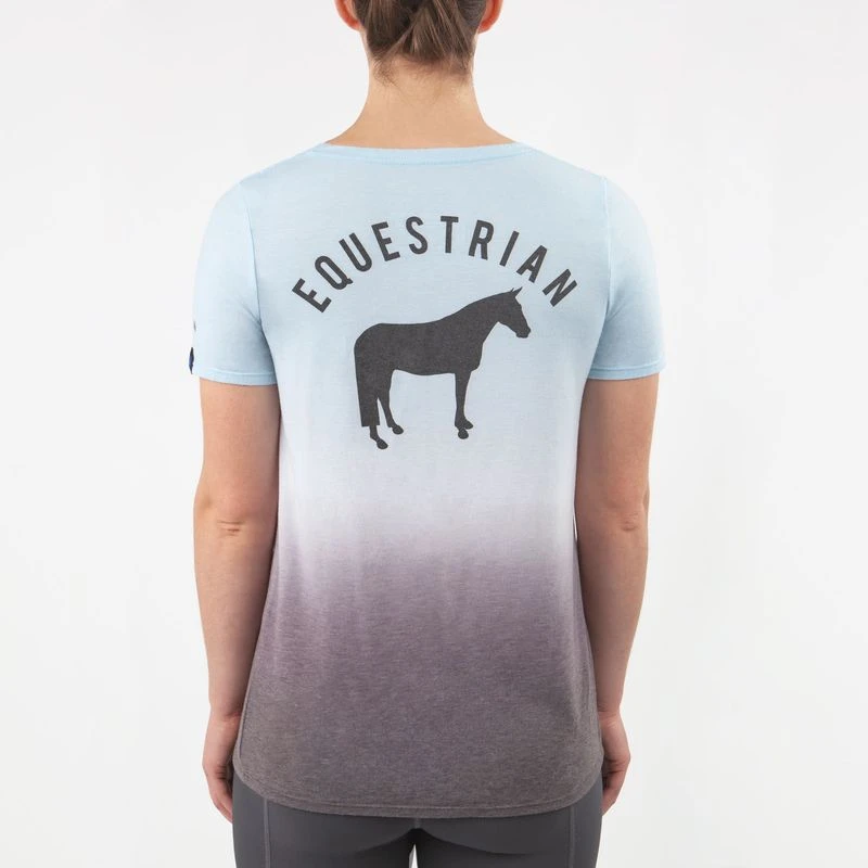 Irideon Women's Dip Dye Equestrian Swing Tee - Energy Blue 3 Irideon Women's Dip Dye Equestrian Swing Tee - Energy Blue - Image 3