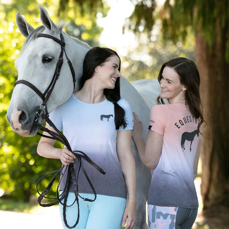 Irideon Women's Dip Dye Equestrian Swing Tee - Radiant Peach 3 Irideon Women's Dip Dye Equestrian Swing Tee - Radiant Peach - Image 3
