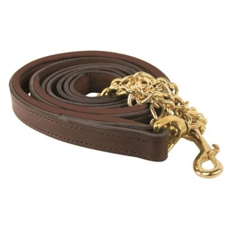 Perri's Padded Leather Lead W/Chain - Havana/Brown/Brass 1 Perri's Padded Leather Lead W/Chain - Havana/Brown/Brass