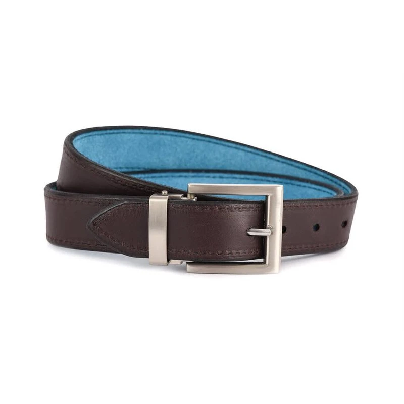 Perri's 2-in-1 Leather Suede Reversible Belt - Havana/Turquoise 2 Perri's 2-in-1 Leather Suede Reversible Belt - Havana/Turquoise - Image 2