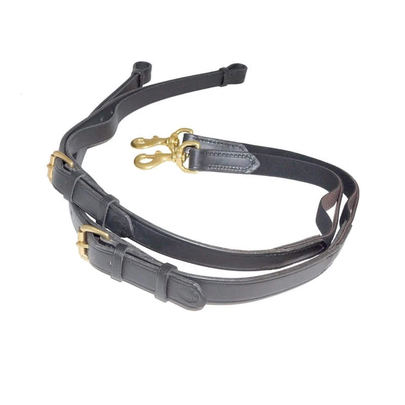 Nunn Finer Leather W/Elastic Side Rein - Black 1 Nunn Finer Leather W/Elastic Side Rein - Black