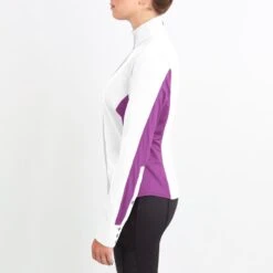 Irideon Women's Athena Long Sleeve Show Shirt - Bright White/Purple Hibiscus 5 Irideon Women's Athena Long Sleeve Show Shirt - Bright White/Purple Hibiscus -Ovation Sale Shop 515984 800 800