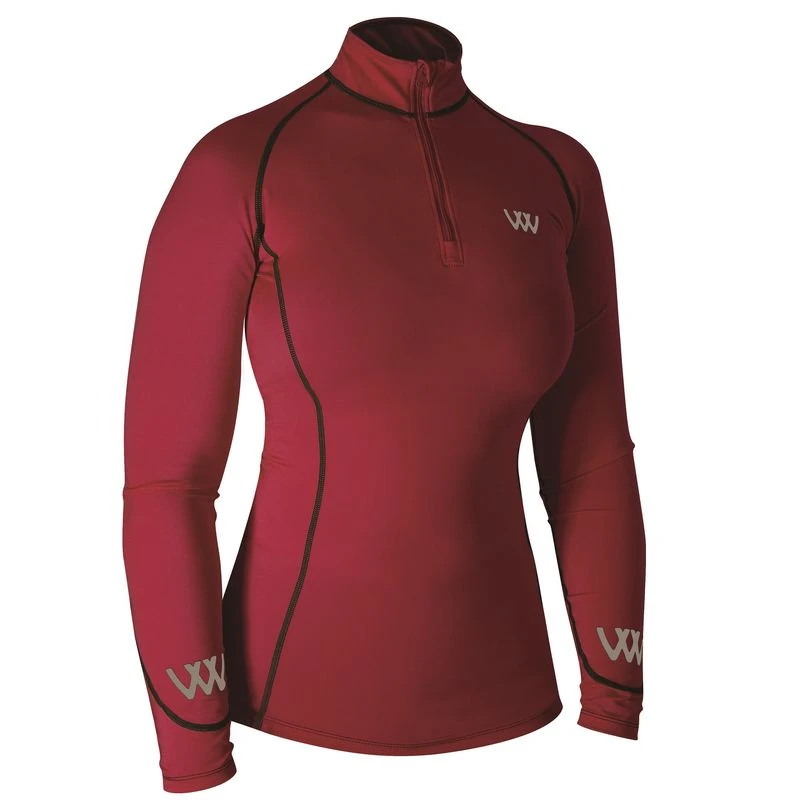 Woof Wear Women's Performance Quarter Zip Riding Shirt - Shiraz 1 Woof Wear Women's Performance Quarter Zip Riding Shirt - Shiraz