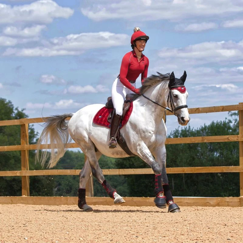 Woof Wear Women's Performance Quarter Zip Riding Shirt - Shiraz 2 Woof Wear Women's Performance Quarter Zip Riding Shirt - Shiraz - Image 2