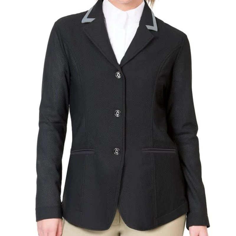 Ovation Women's Signature AirFlex Coat W/Contrast Collar - Black/Grey 1 Ovation Women's Signature AirFlex Coat W/Contrast Collar - Black/Grey