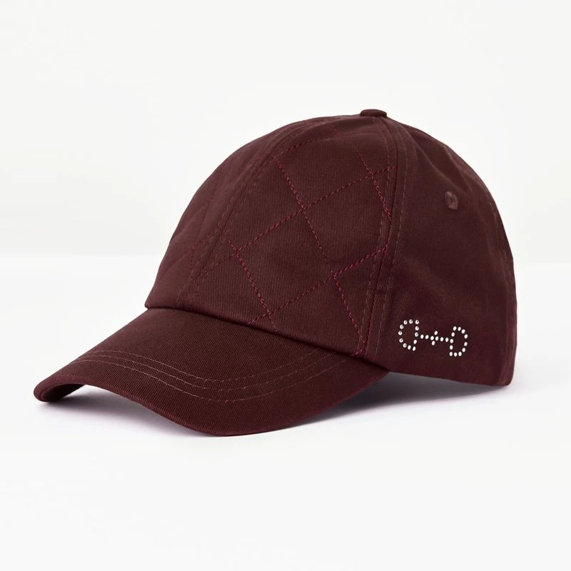 Horze Kids' Cap W/Crystal Detailing - Red Mahogany Burgundy 1 Horze Kids' Cap W/Crystal Detailing - Red Mahogany Burgundy