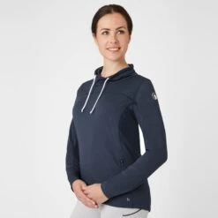 Horze Women's Lou Technical Ventilated Shirt W/High Neck - Obscure Night Dark Blue -Ovation Sale Shop 542823 800 800
