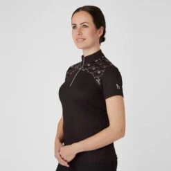 Horze Women's Kaitlin Short Sleeved Performance Shirt W/ Flower Print - After Dark Brown -Ovation Sale Shop 543517 800 800