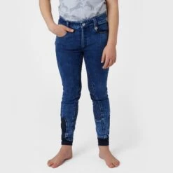 Horze Kids' Allison Full Seat Denim Breeches - Lead Blue -Ovation Sale Shop 545057 800 800