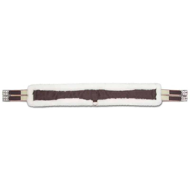 WoolBack Contoured Girth W/Double Elastic - Brown/Natural 1 WoolBack Contoured Girth W/Double Elastic - Brown/Natural