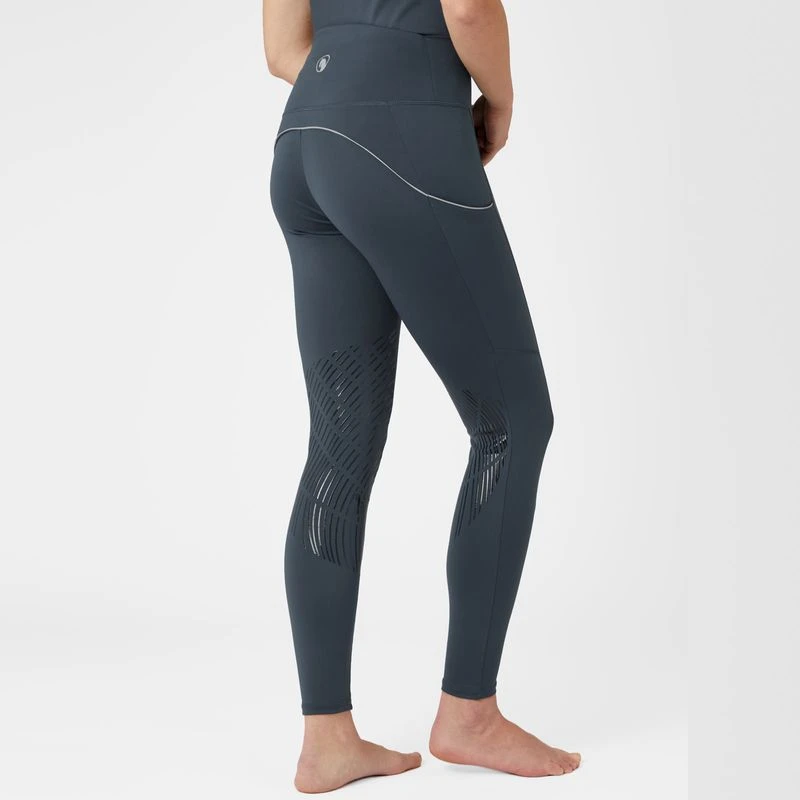 Horze Women's Nicki Breathable Technical Knee Patch Tights - Obscure Night Dark Blue 3 Horze Women's Nicki Breathable Technical Knee Patch Tights - Obscure Night Dark Blue - Image 3