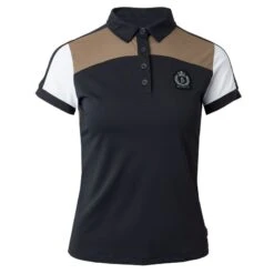 B Vertigo Women's Alessa Performance Polo Shirt - Dark Navy/ Fossil Brown
