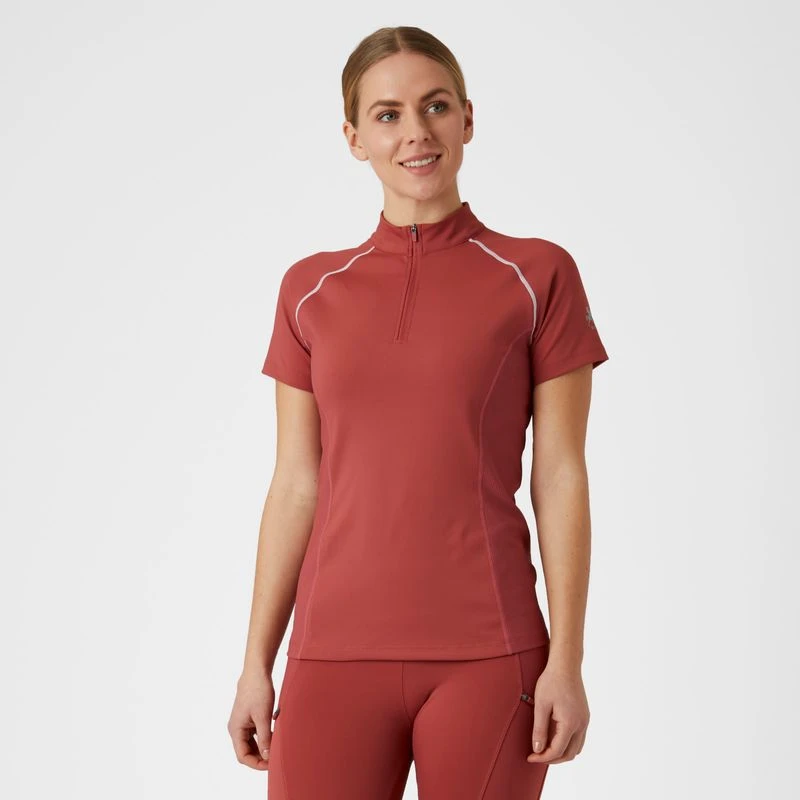 B Vertigo Women's Adara Cool Tech Training Shirt - Mineral Red 2 B Vertigo Women's Adara Cool Tech Training Shirt - Mineral Red - Image 2