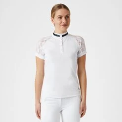 B Vertigo Women's Lauren Lace Short Sleeve Show Shirt - White -Ovation Sale Shop 549584 800 800