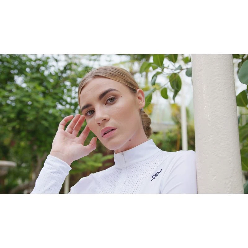 Alessandro Albanese Women's Vilamora Long Sleeve Zip Competition Shirt - White 3 Alessandro Albanese Women's Vilamora Long Sleeve Zip Competition Shirt - White - Image 3