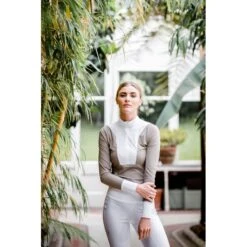 Alessandro Albanese Women's Vilamora Long Sleeve Zip Competition Shirt - Tan -Ovation Sale Shop 549925 800 800