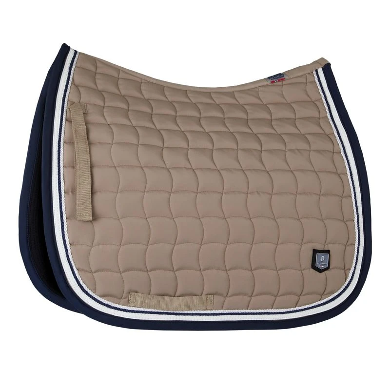 B Vertigo Cameron Double Corded Dressage Saddle Pad - Fossil Brown 1 B Vertigo Cameron Double Corded Dressage Saddle Pad - Fossil Brown