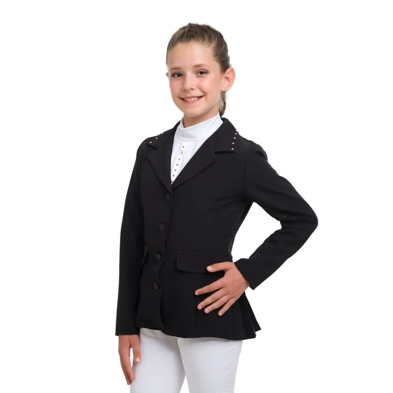 Cavalliera Kids' I Love Crystals Show Jacket - Black/Rose Gold 1 Cavalliera Kids' I Love Crystals Show Jacket - Black/Rose Gold