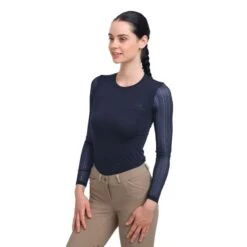 Cavalliera Women's Contessa Long Sleeve Tech Shirt - Navy Blue 5 Cavalliera Women's Contessa Long Sleeve Tech Shirt - Navy Blue -Ovation Sale Shop 558792 800 800