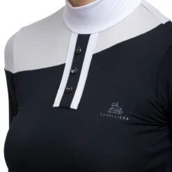 Cavalliera Women's High Performance Long Sleeve Oval Show Shirt - Black/Grey -Ovation Sale Shop 559039 800 800