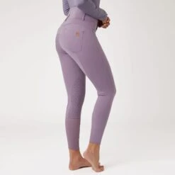 Horze Women's Tara High Waist Silicone Knee Patch Breeches - Grey Ridge Purple -Ovation Sale Shop 563570 800 800