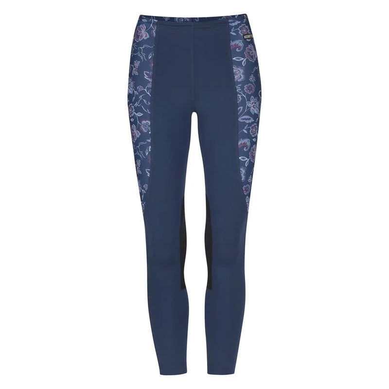 Kerrits Kids' Knee Patch Performance Tights - Admiral/Admiral Winter Bloom 1 Kerrits Kids' Knee Patch Performance Tights - Admiral/Admiral Winter Bloom