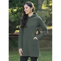 EQL Women's Weekender Fleece Hoodie Dress - Spruce -Ovation Sale Shop 582356 800 800