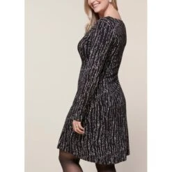 EQL Women's Inspired Scoop Neck Long Sleeve Dress - Black Horseshoe Branches -Ovation Sale Shop 585358 800 800