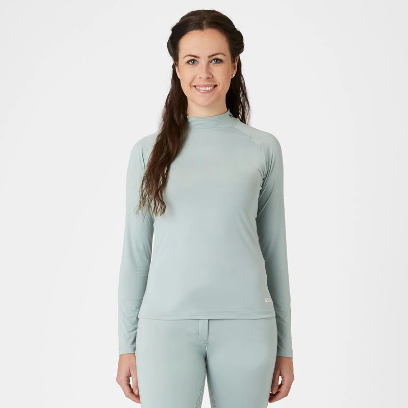 Horze Women's Gabriela UV Pro Cooling Sun Shirt - Aqua Grey 1 Horze Women's Gabriela UV Pro Cooling Sun Shirt - Aqua Grey